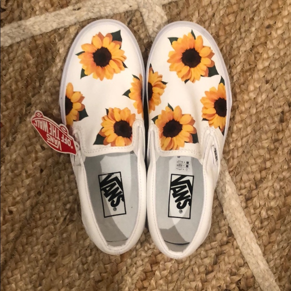 Custom Sunflower White Vans